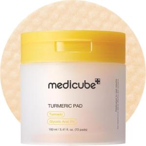 imagemedicube Turmeric Clarifying Toner Pad for Troubled Skin ampamp Use After Spot Care  Soothing ampamp Calming with Turmeric Niacinamide Glycolic Acid  Korean Skin Care 70 PadsTurmeric Pads