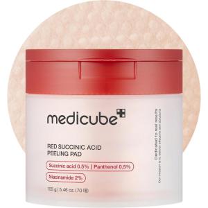 imagemedicube Turmeric Clarifying Toner Pad for Troubled Skin ampamp Use After Spot Care  Soothing ampamp Calming with Turmeric Niacinamide Glycolic Acid  Korean Skin Care 70 PadsRed Succinic Acid Peeling Pads