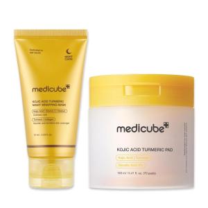 imagemedicube Kojic Acid Prep and Seal Duo for Troubled Skin Kojic Acid Turmeric Overnight Wrapping Peel Off Mask and Kojic Acid Turmeric Clarifying Toner Pad