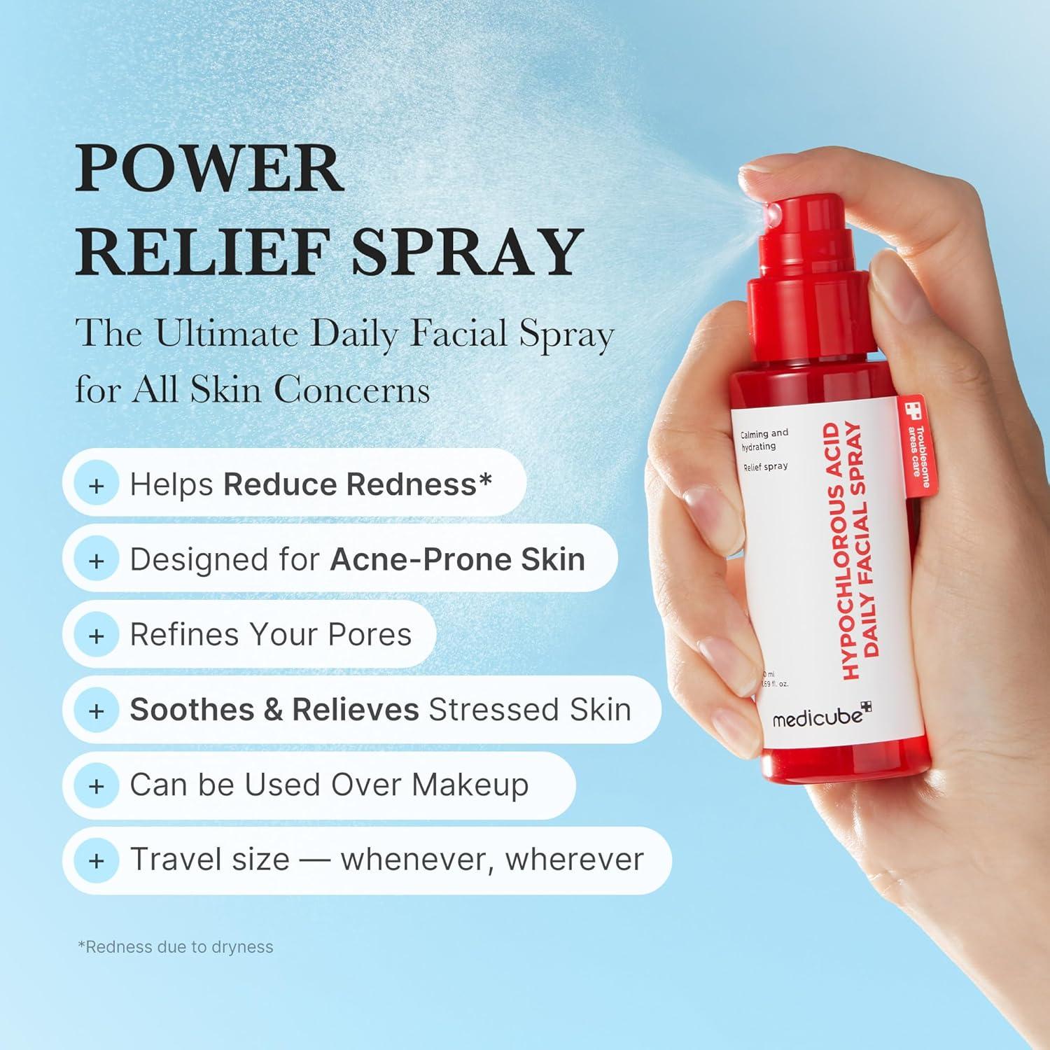 imagemedicube Power Soothing Spray  Hypochlorous Acid Spray For All Skin Types Delicate Skin  Daily Skin Solution ampamp PostSun Care  HOCI Facial Mist for Soothing ampamp Calming  Korean Skincare  169 floz