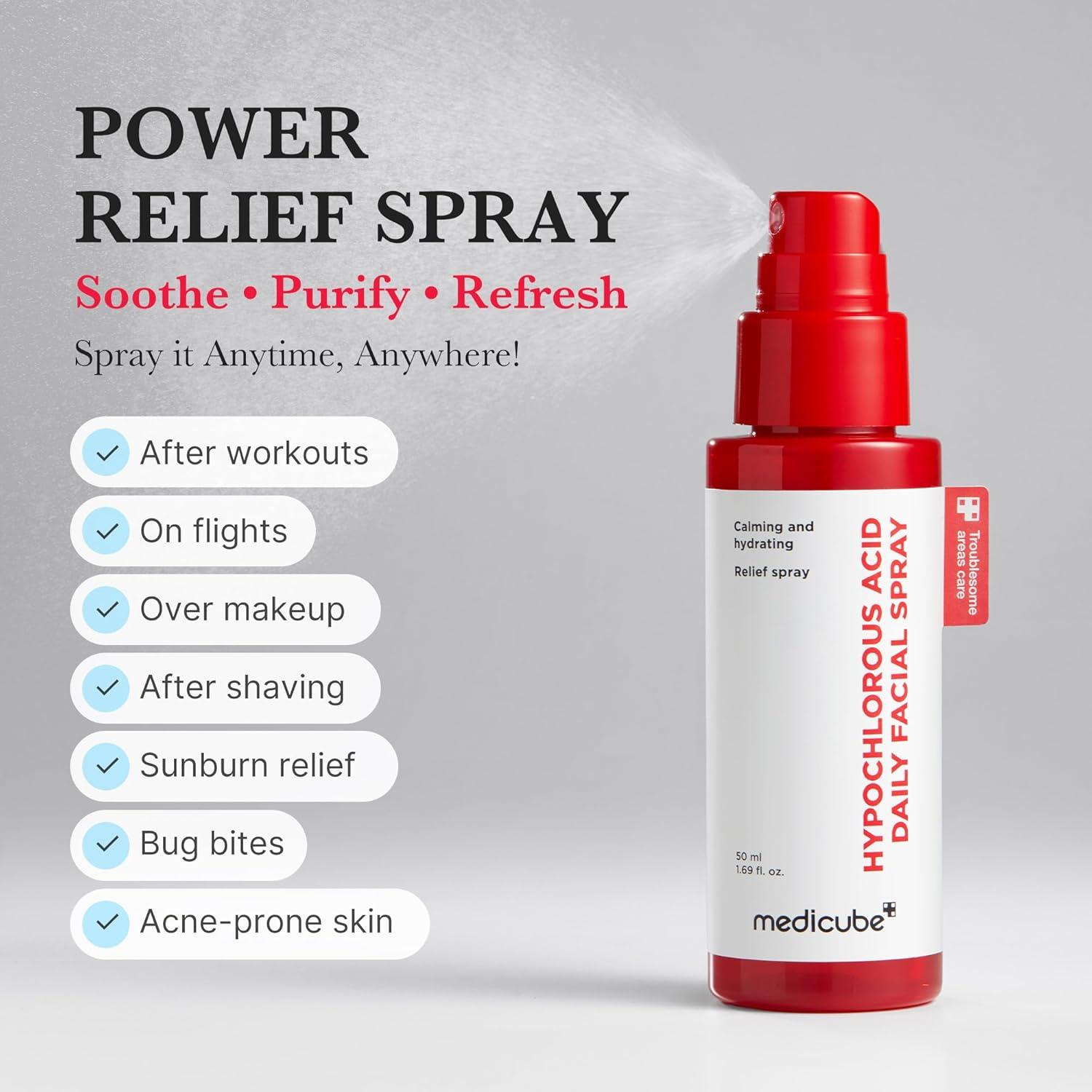 imagemedicube Power Soothing Spray  Hypochlorous Acid Spray For All Skin Types Delicate Skin  Daily Skin Solution ampamp PostSun Care  HOCI Facial Mist for Soothing ampamp Calming  Korean Skincare  169 floz