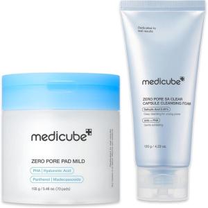 imagemedicube Zero Pore Cleanse ampamp Swipe Duo Zero Pore Pad Mild  Zero Capsule Foam Cleanser  Exfoliating and Clarifying Pore Care Set for Refined Skin Texture and Excess Sebum Control