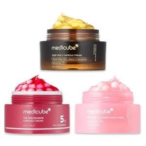 imagemedicube Capsule Cream Trio TXA  Niacinamide Deep Vitamin C and Salmon DNA PDRN Capsule Cream  Hydrating Clarifying Korean Skincare Set for Glowy Firm and Balanced Skin Tone