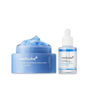 imagemedicube Hyaluronic Moisture Boosting Duo Hyaluronic Acid Capsule Cream and Hyaluronic Serum Set  Deep Hydration Moisture Lock and Plumping Care for Smooth Healthy and Dewy Skin