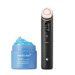imagemedicube Hydration Boost Facial Device Set Hyaluronic Acid Moisturizing Jelly Cream and Booster Pro Black  For Radiant and FirmerLooking Glow  Home Care Korean Skincare