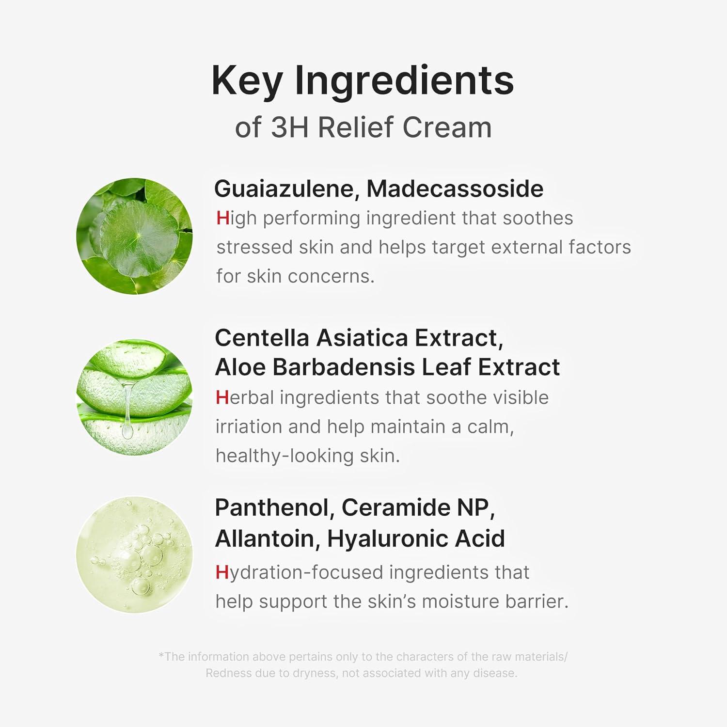 imagemedicube 3H Daily Relief Cream  Daily Soothing Moisturizer for All Skin Types  Lightweight Comforting Cream Ideal For Use After Spot Care  Guaiazulene Centella Ceramide for Balance and Hydration