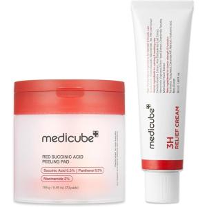 imagemedicube Clarifying Pad amp Soothing Cream Duo Red Succinic Acid Pad and 3H Daily Daily Moisturizer  Gentle Exfoliation for Clearer Radiant Skin  Balance amp Comfort Care Routine