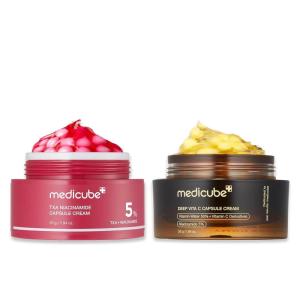 imagemedicube Clear amp Glow Capsule Duo TXA  Deep Vitamin C Capsule Creams  Radiance Boosting and Firming Face Moisturizers that Help Clarify Dull Skin and Reveal a Smooth Radiant Glow
