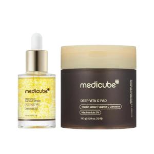 imagemedicube Deep Vita C Radiance Serum amp Pad Duo Deep Vita C Capsule Serum and Vita C Toner Pad  Daily Tone prep for a Smooth Radiant Texture