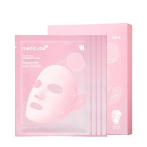 imagemedicube PDRN Pink Tension Up Mask  3Step Vline Mask for ContouredLooking Chin amp Jawline  FullFace Firming Care with Salmon PDRN NAD amp Caffeine  Korean Skincare 34g x 4ea  Tightening Band