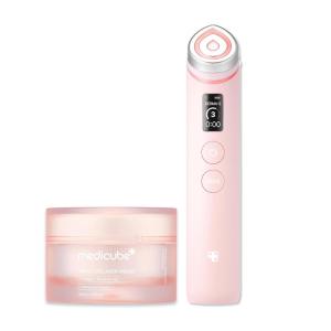 imagemedicube Plump Up the Glow Device Duo Booster Pro Pink and Triple Collagen Cream  For FirmerLooking Plumper Looking Skin  Hydrating but Lightweight Moisturizer  Korean Skincare