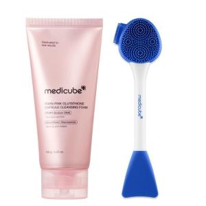 imagemedicube PDRN Deep Cleanse Duo Pink Glutathione Capsule Foam Cleanser and Multi Pore Brush  Pore Care Gentle Exfoliation amp Deep Cleansing Routine  Korean Skincare Set