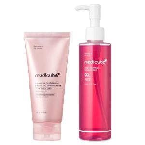 imagemedicube PDRN Double Cleanse Duo Pink Glutathione Capsule Foam and Jelly to Foam Cleanser  Deep Pore Cleansing Hydrating Low pH Face Wash  Korean Skincare Set