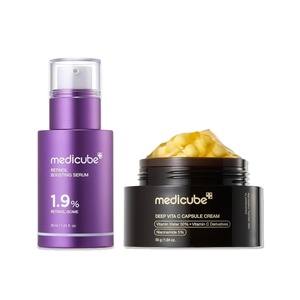 image:imagemedicube Retinol amp Vitamin C Radiance Duo Retinol Boosting Serum and Deep Vita Capsule Cream  Peptides Vitamin C Capsules for FimerLooking Skin Radiance and Dull Skin  Korean Skincare